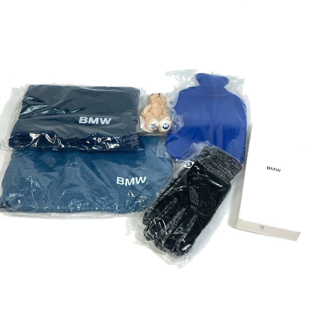 UNUSED BMW belt bag blanket hot water bottle Novelty 5-piece Set Gloves